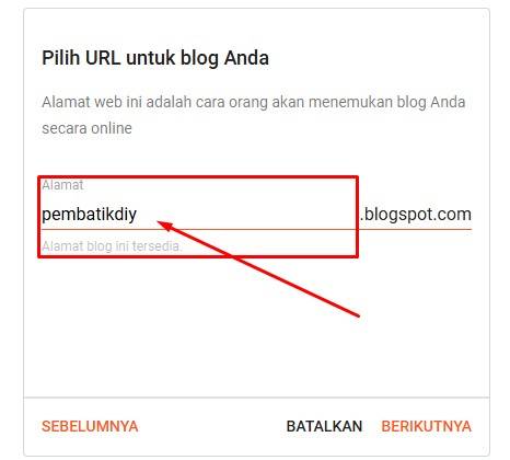 Pilih Alamat Blog