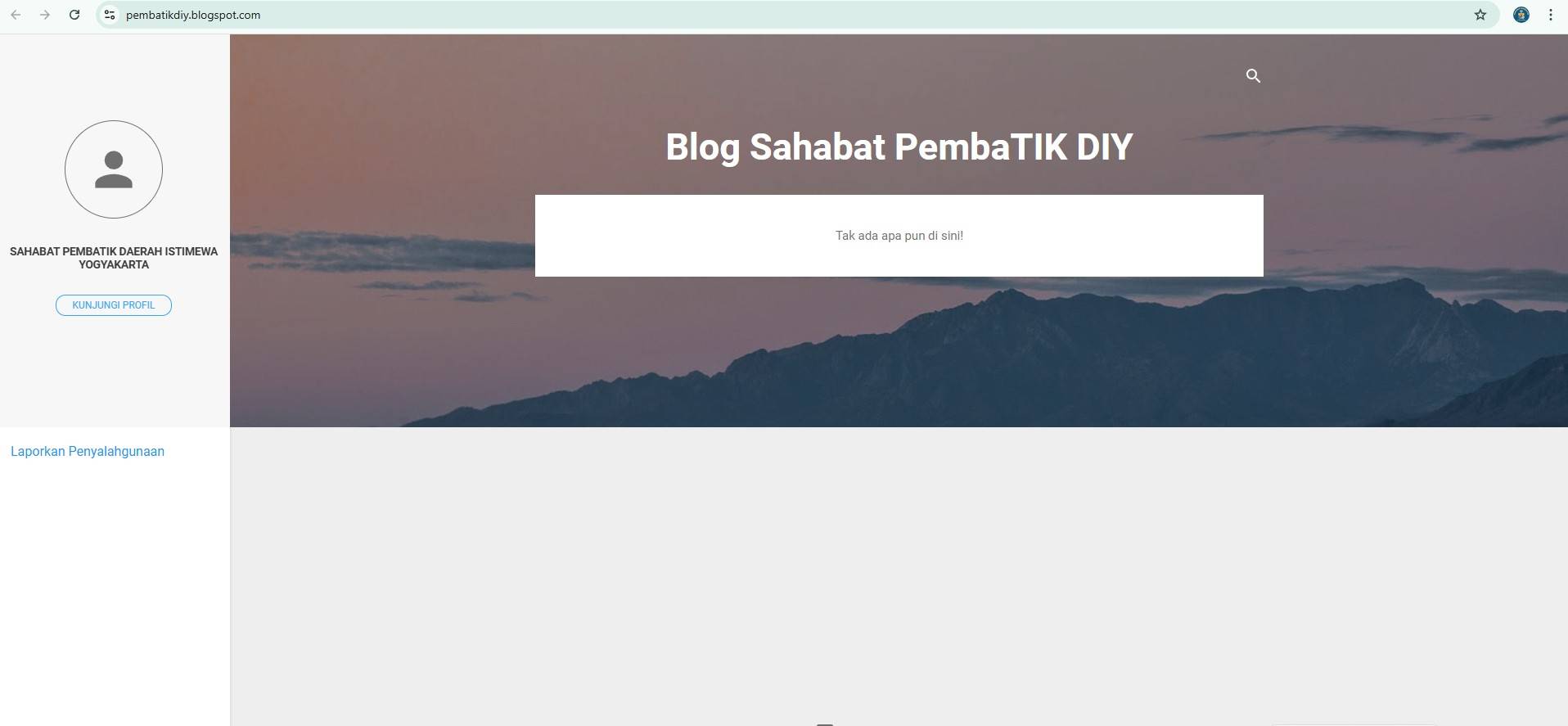 Tampilan Awal Blog